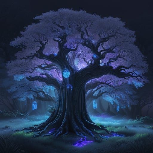 Bioluminescent Notes on Silver Oak: Fantasy Art