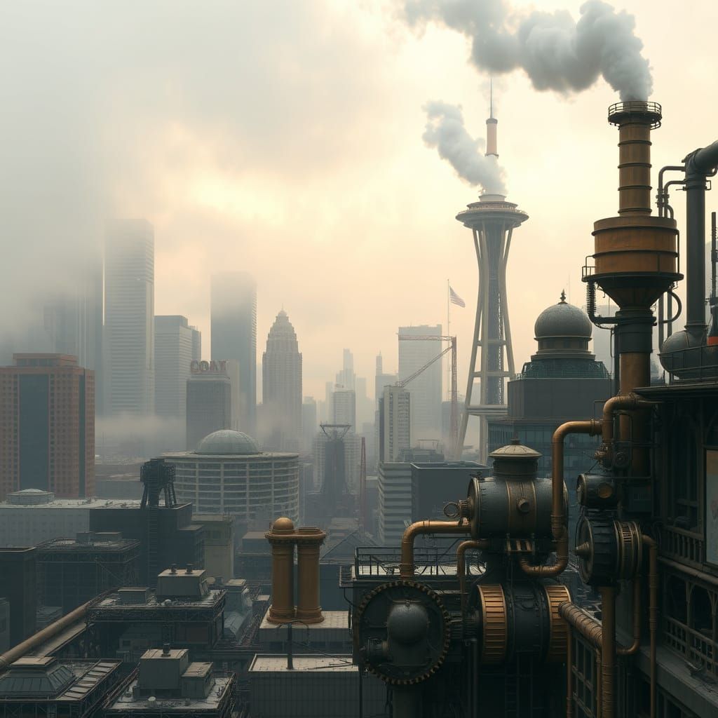 Industrial Gothic Seattle in Steam Punk Style