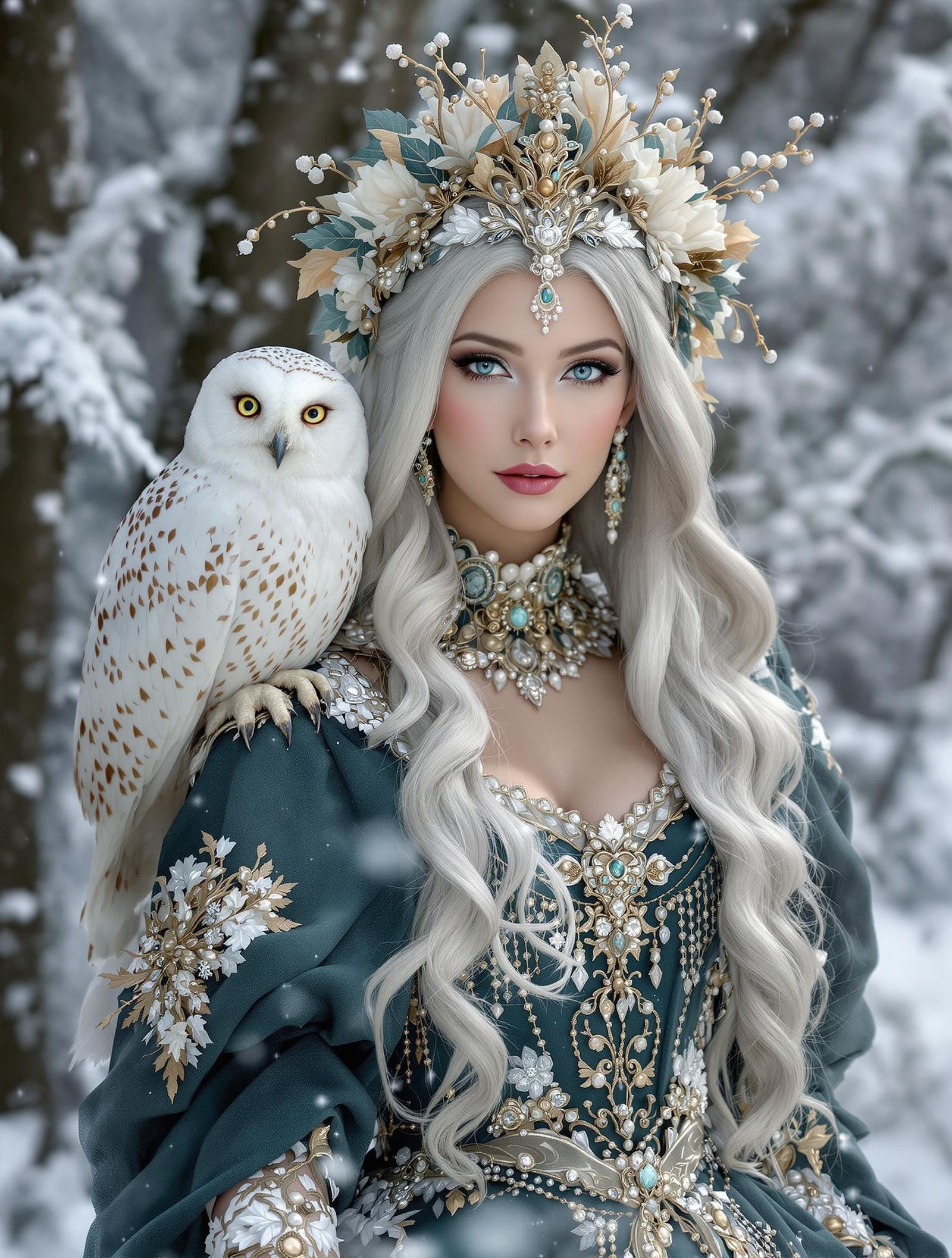 Ethereal Snow Queen in Winter Wonderland
