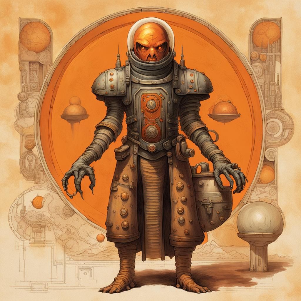 Dune Guild Navigator in Spice Tank: Digital Matte Painting