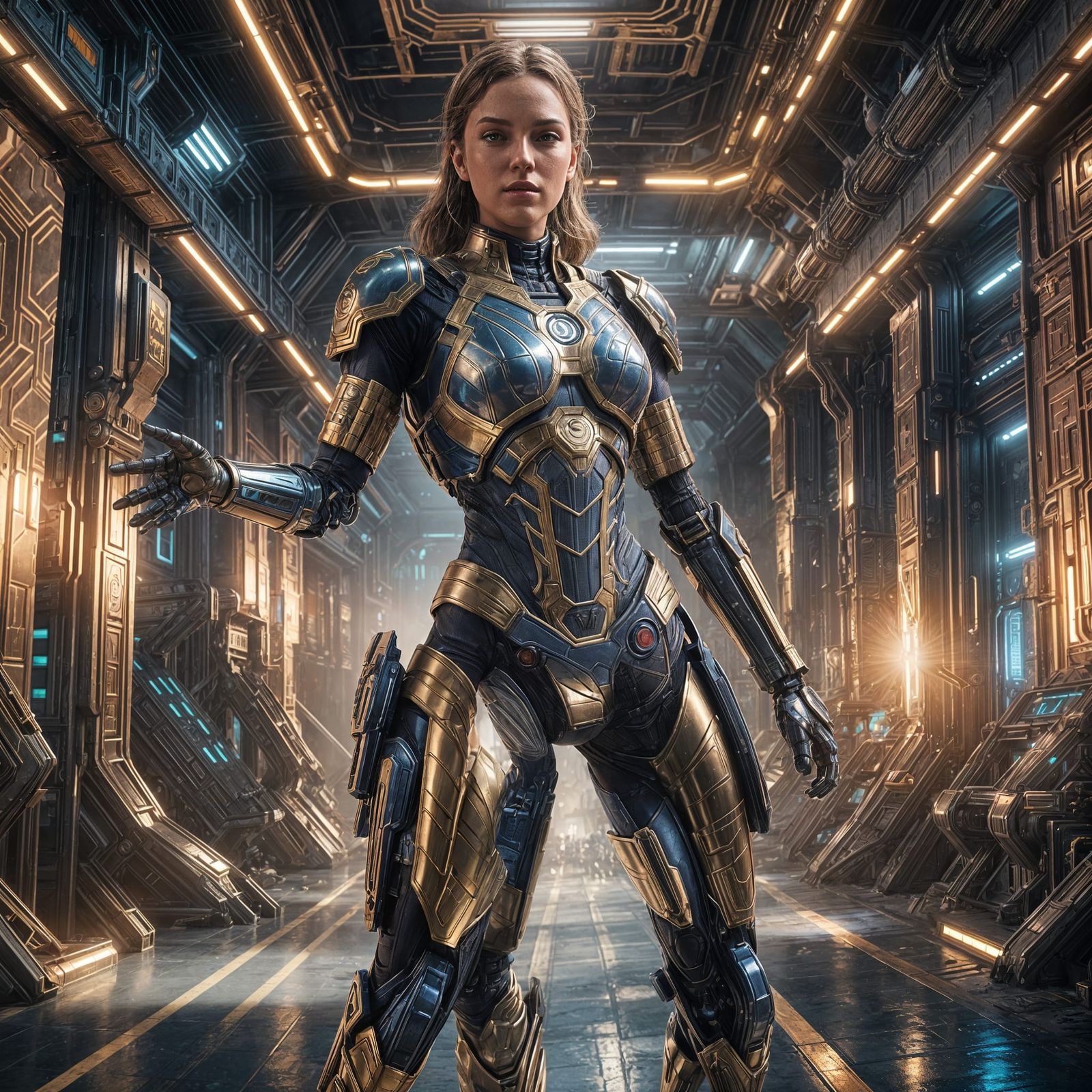 Cybernetic Powergirl Upgrade: Detailed Matte Painting