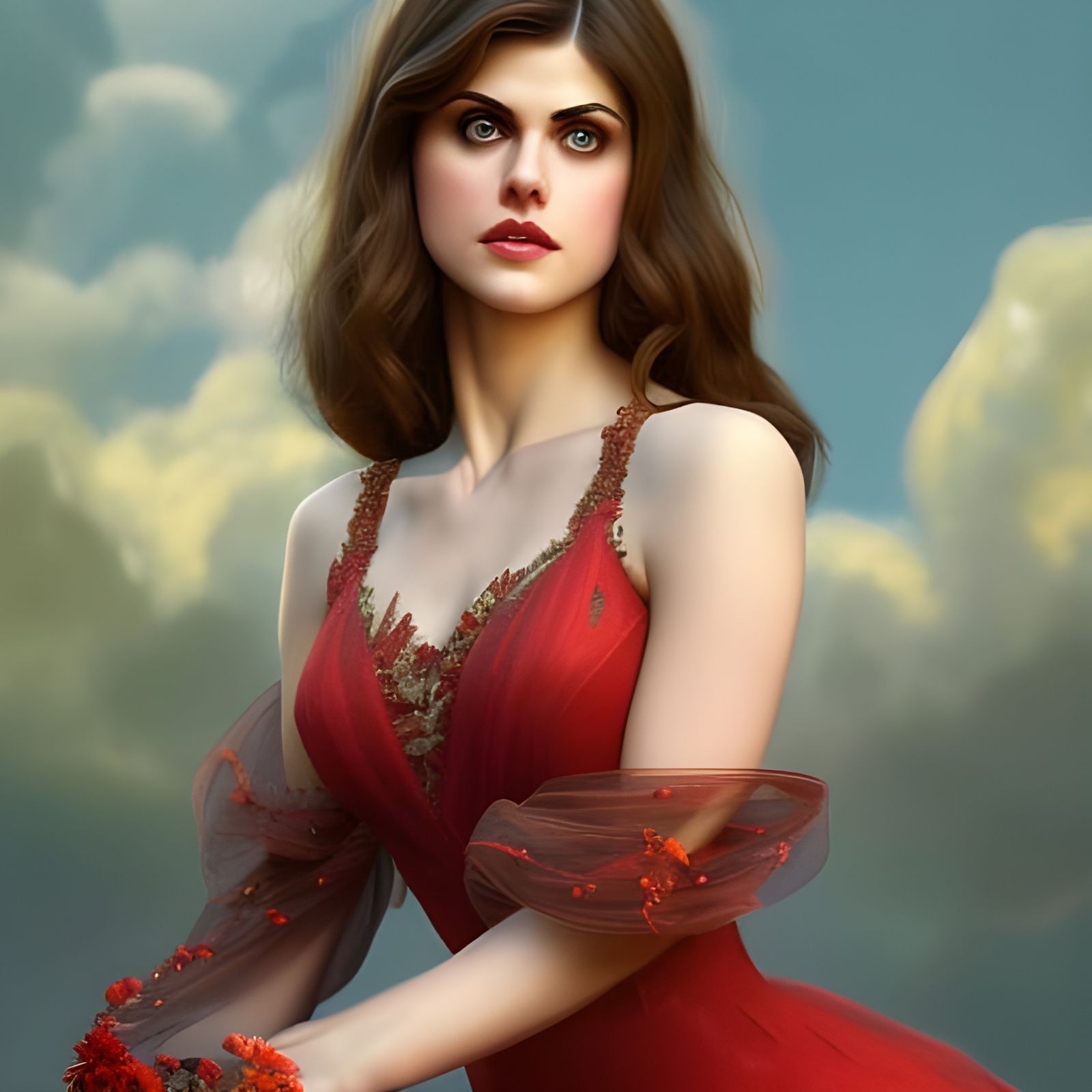 Alexandra Daddario, Red Dress Edition