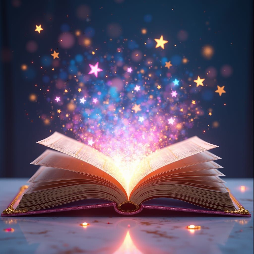 Enchanted Book of Wonders in Vibrant Rainbow Colors