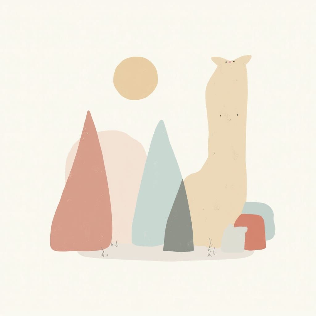 Minimalist Abstract Shapes in Soft Pastel Hues