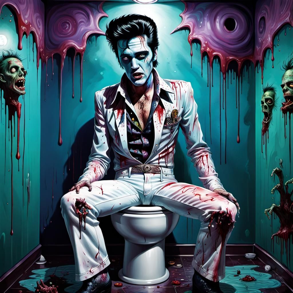Zombie Elvis Presley: Psychedelic Art Masterpiece