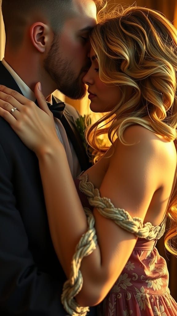 Sensual Couple in Dreamy Golden Light