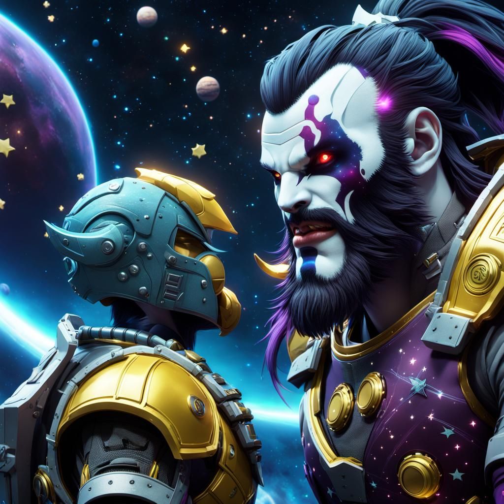 Lobo and Maskara in Space: 3D Anime Art