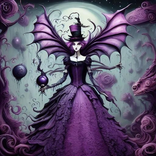 Surrealist Amethyst Dragonfish with Iridescent Scales