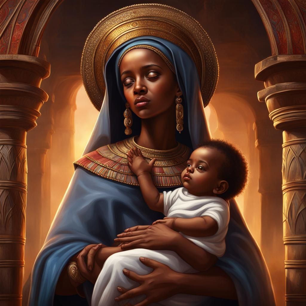 Mary and Jesus in Traditional Ethiopian Art