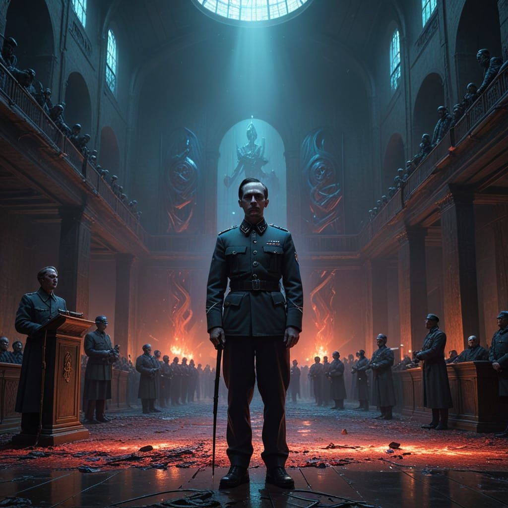 Nazi Propagandist in Grand Hall