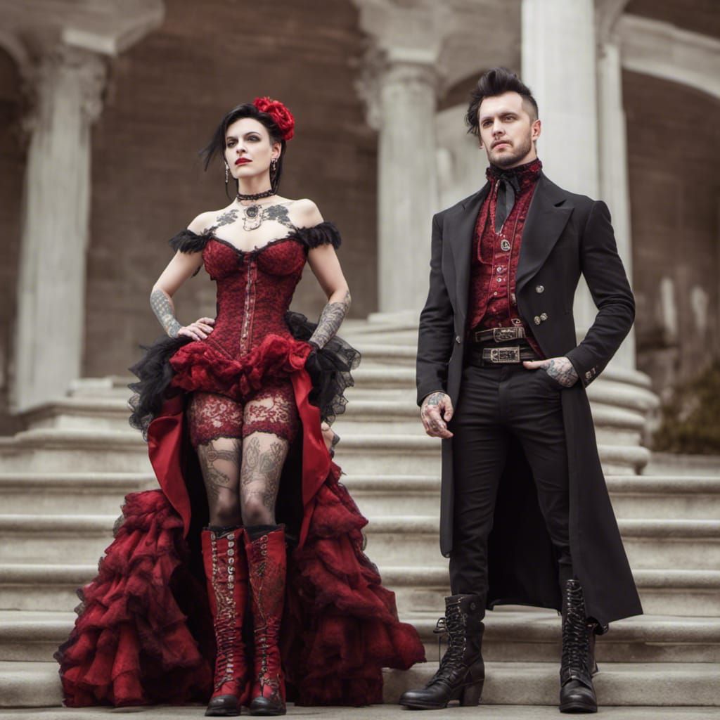 Raven and Basil Victorian Punk Rockers