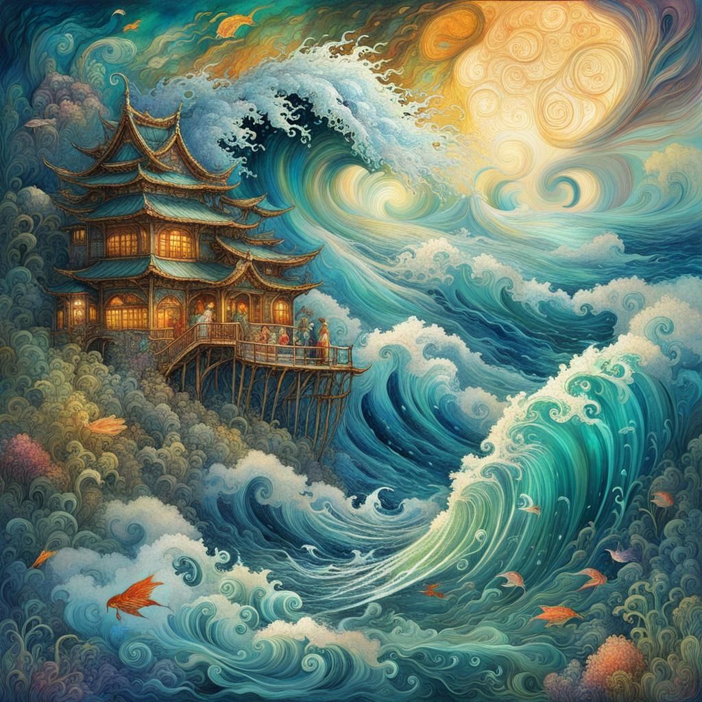 Ocean Mother in Japanese Manhwa Style