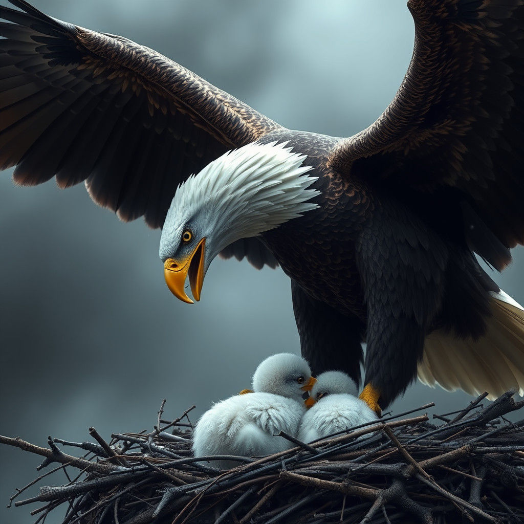 Bald Eagle Nest: Epic Cinematic Digital Painting
