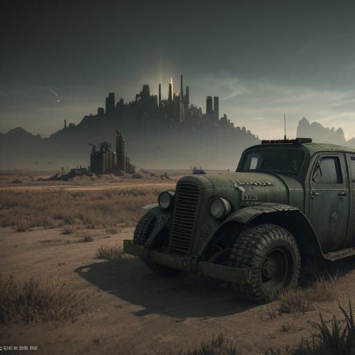Post-Apocalyptic Landscape in Epic 3D Videogame Style
