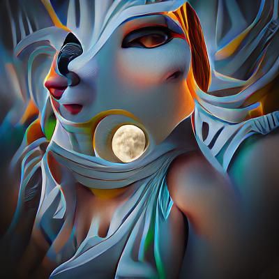 Masked Lunar Goddess: Ethereal Moon Power