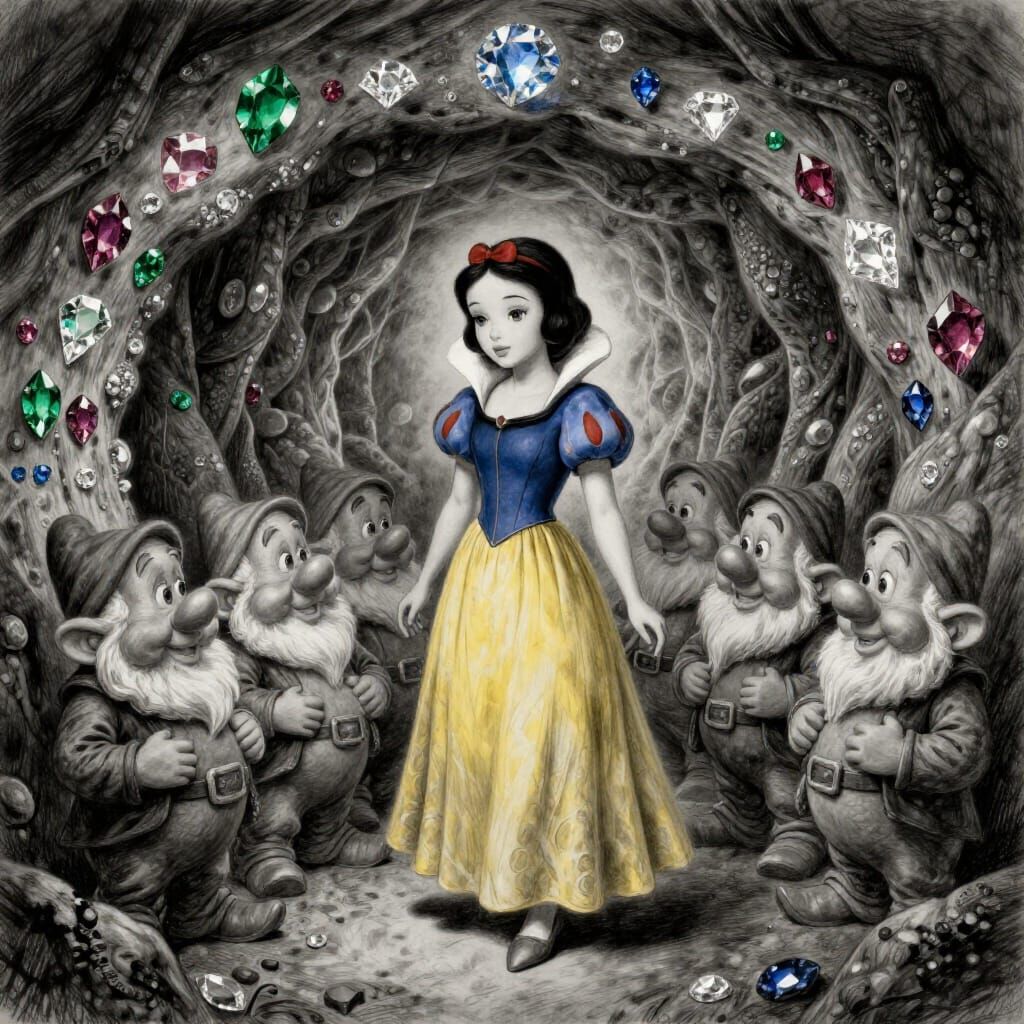 Snow White and Dwarfs in a Gemstone Mine