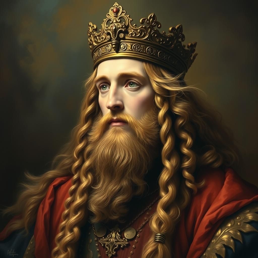 Medieval Portrait Painting of Charles the Great