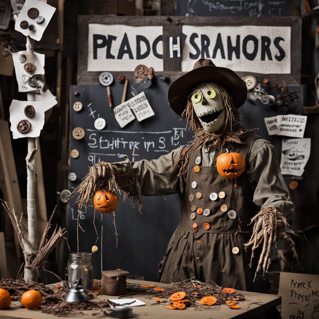 Scarecrow Teacher in Dramatic Photo Style