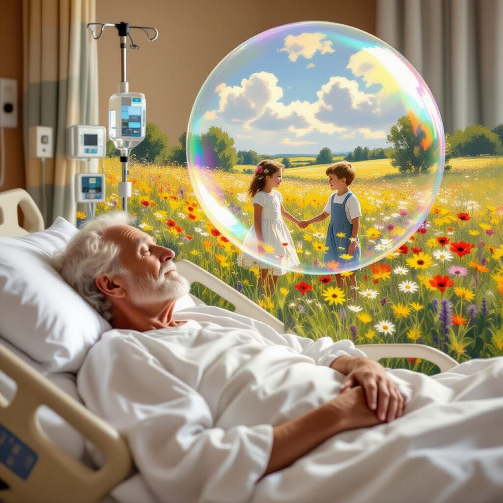 Elderly Man's Impressionist Dream of Youth