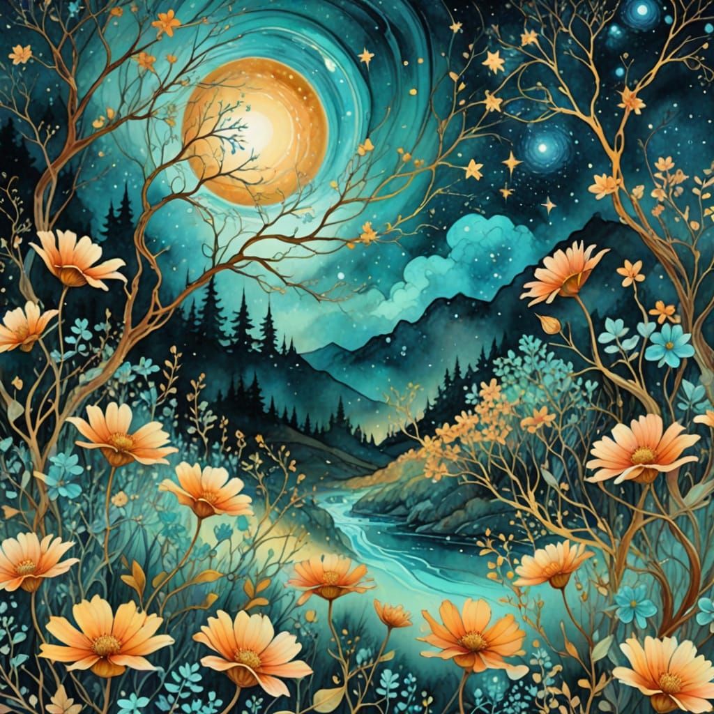 Ethereal Dreamscapes in Whimsical Watercolour