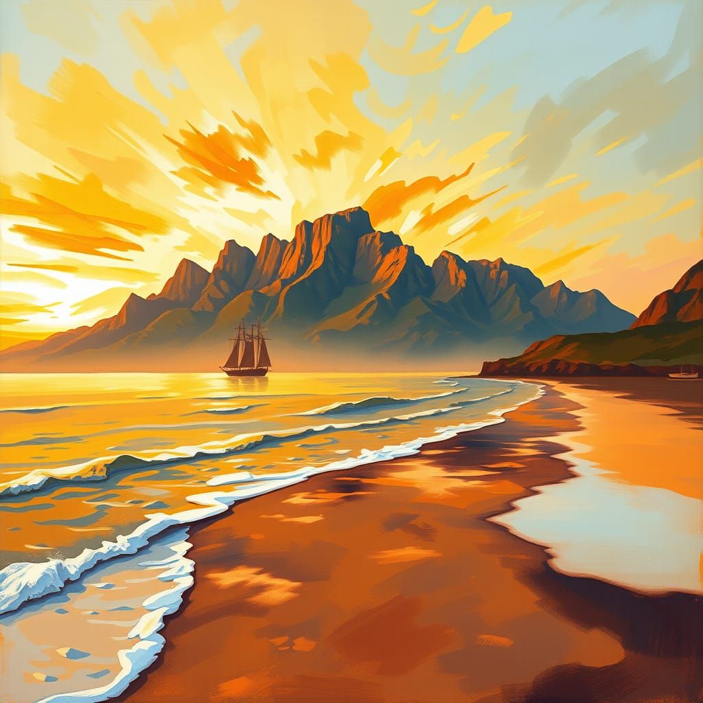 TABLE MOUNTAIN AT SUNSET