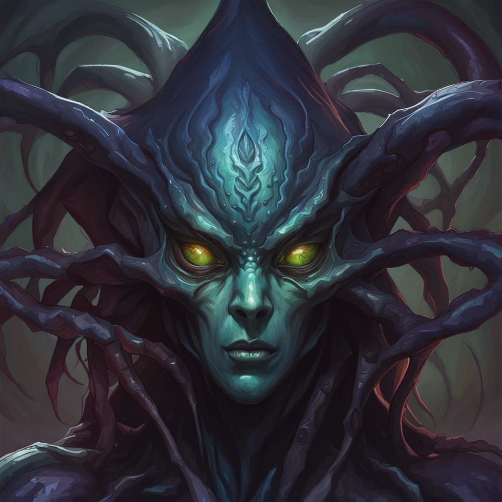 Eldritch Alien Spider Portrait in Detailed Digital Art