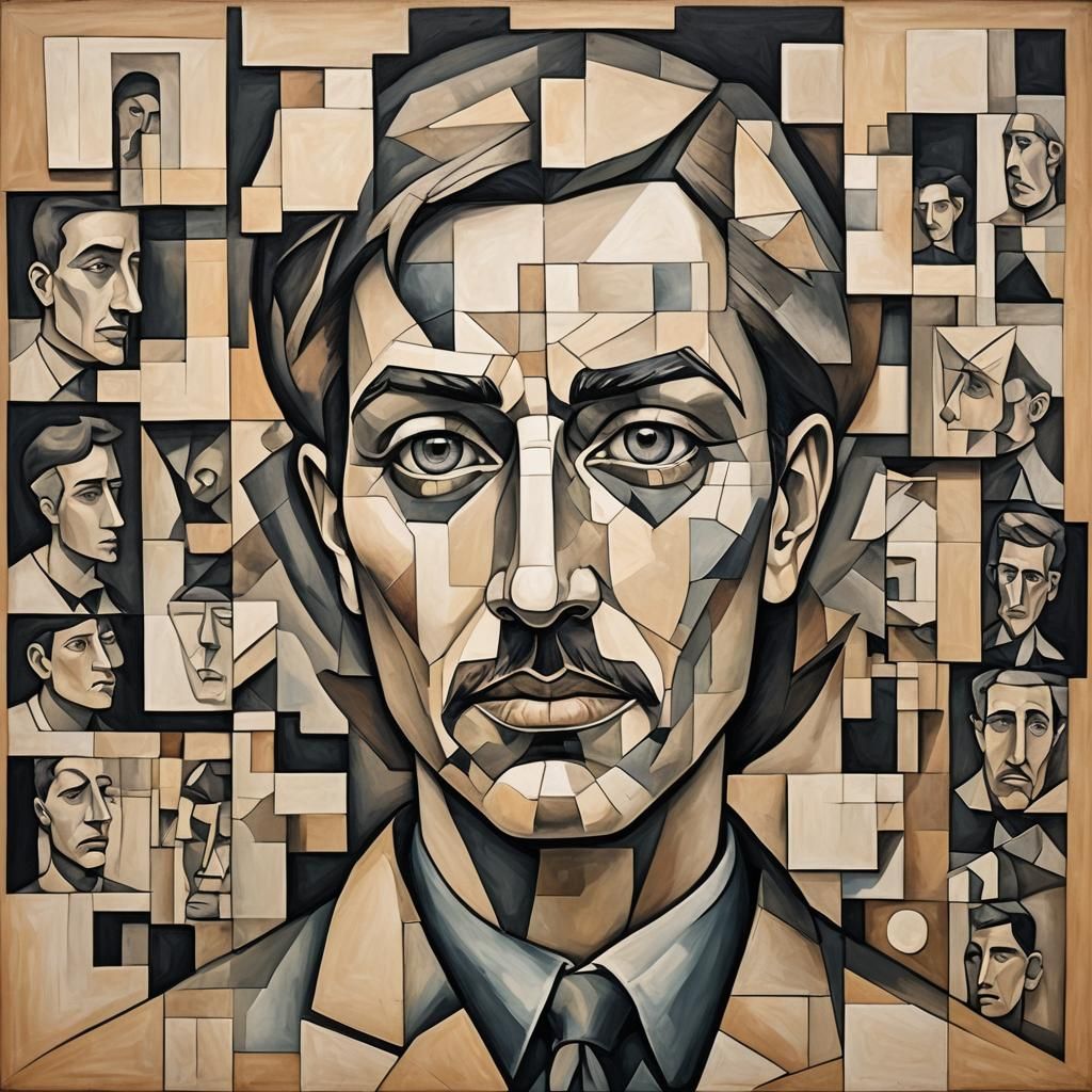 Cubist Portrait: Fragmented Life Stories in Geometric Art
