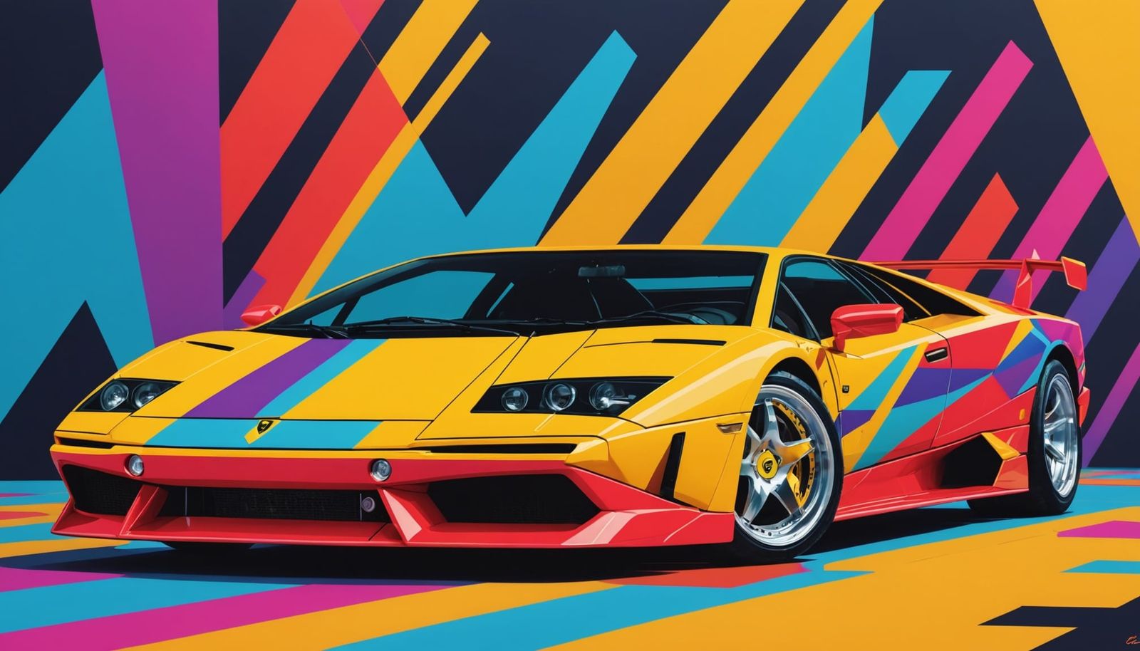 Lamborghini in Vibrant Triadic Colors