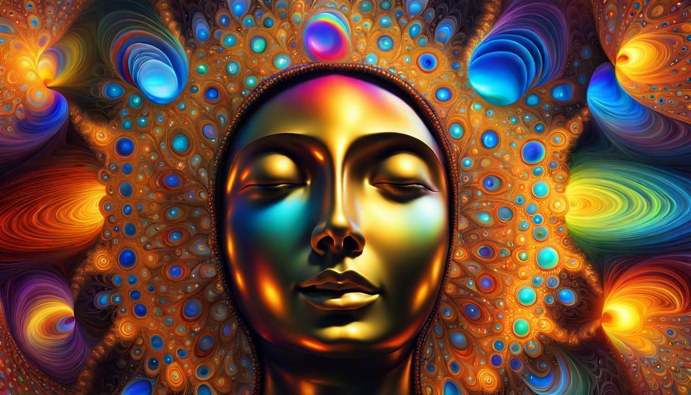 Psychedelic Divine Link: Iridescent Acrylic Art in 8K