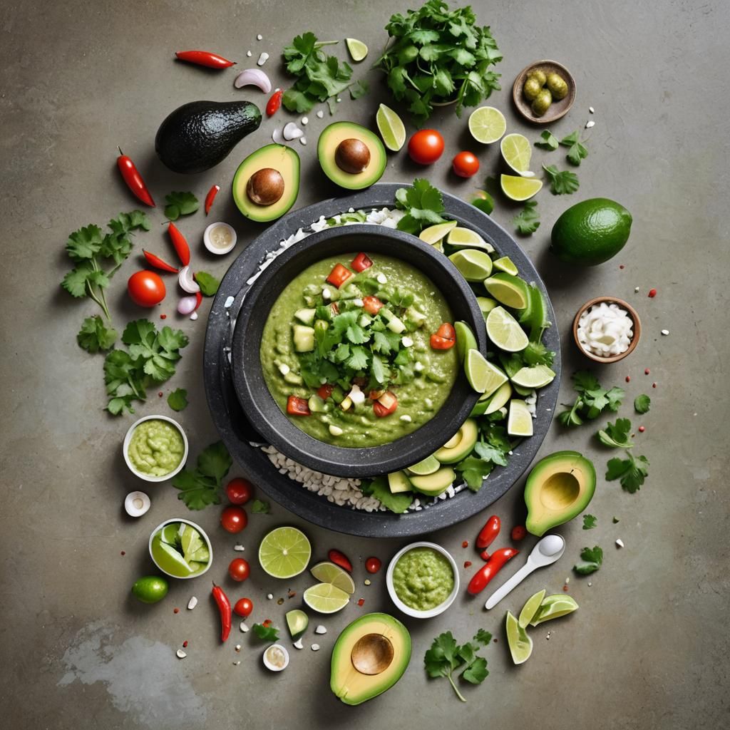Colorful Still Life with Salsa Verde Molcajete
