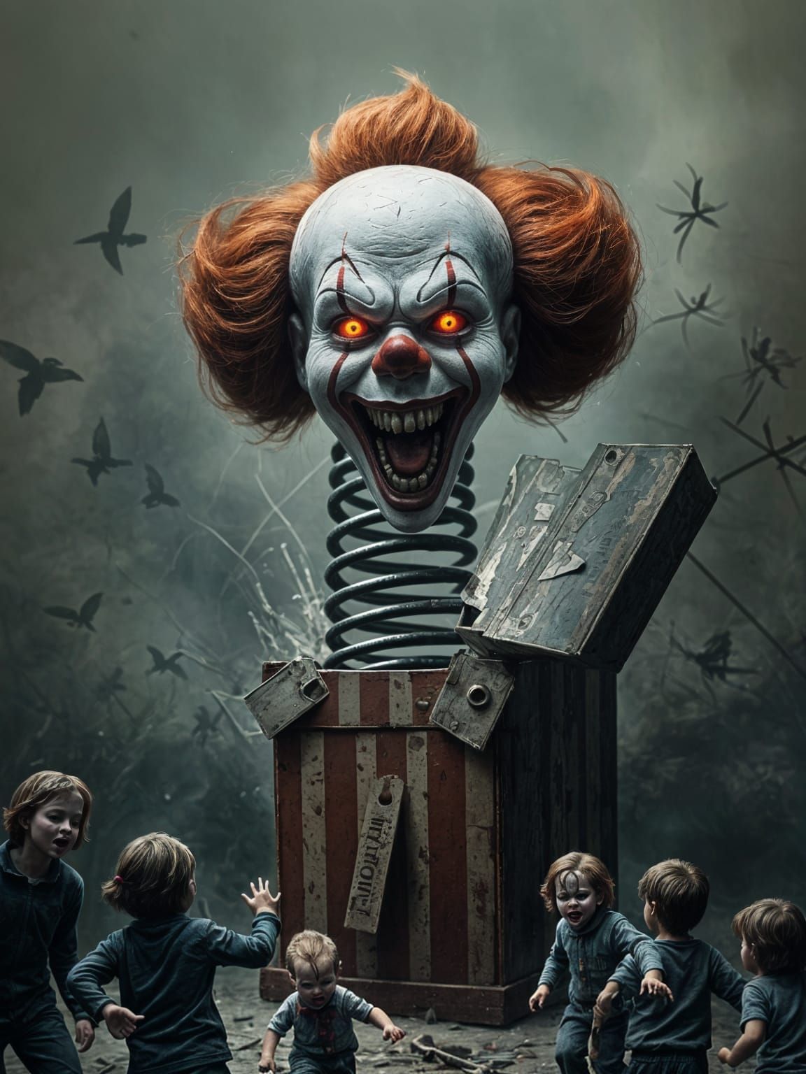 Creepy Pennywise Jack-in-the-Box Scares Kids