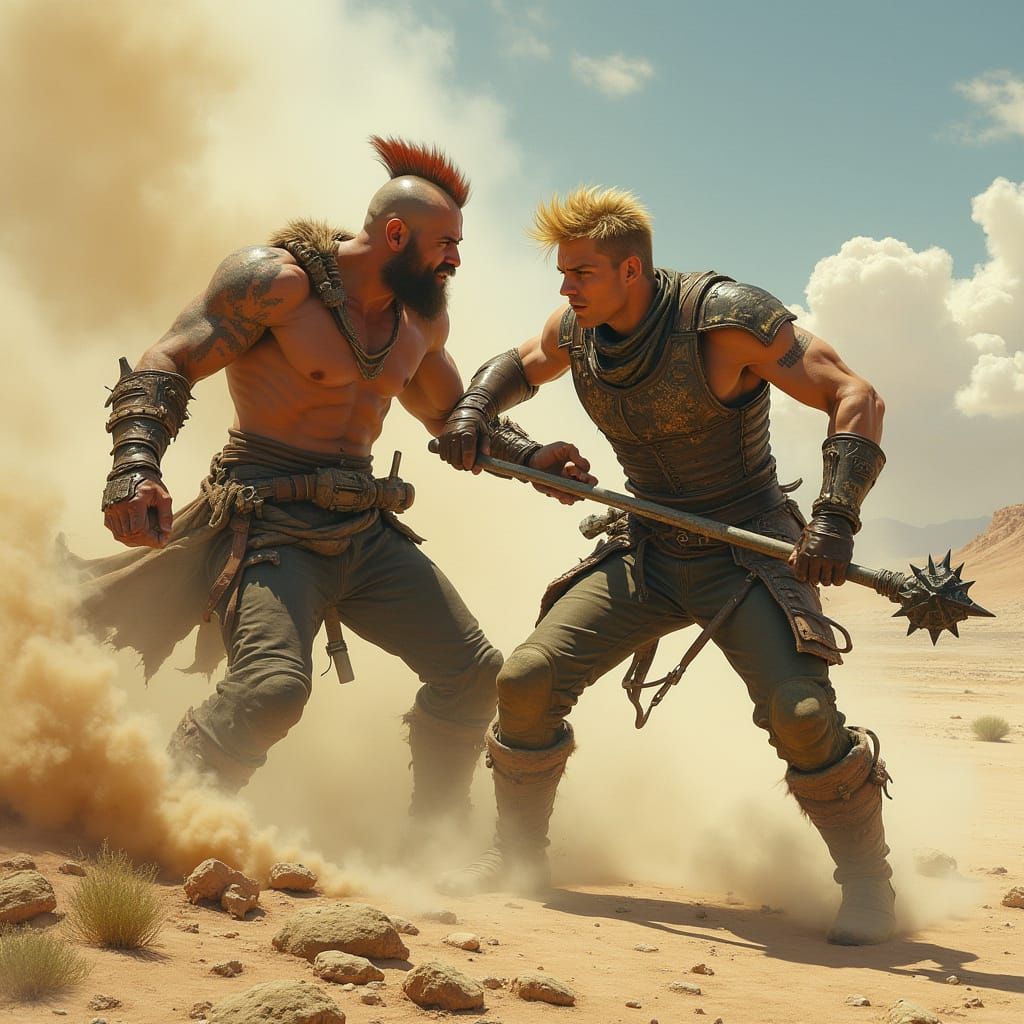 Road Warrior Armor Battle in Desolate Badlands