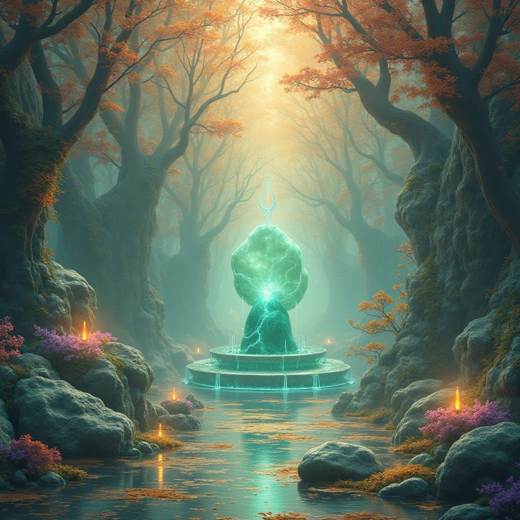 Ethereal Jade Dreamscape in Cyberpunk Style