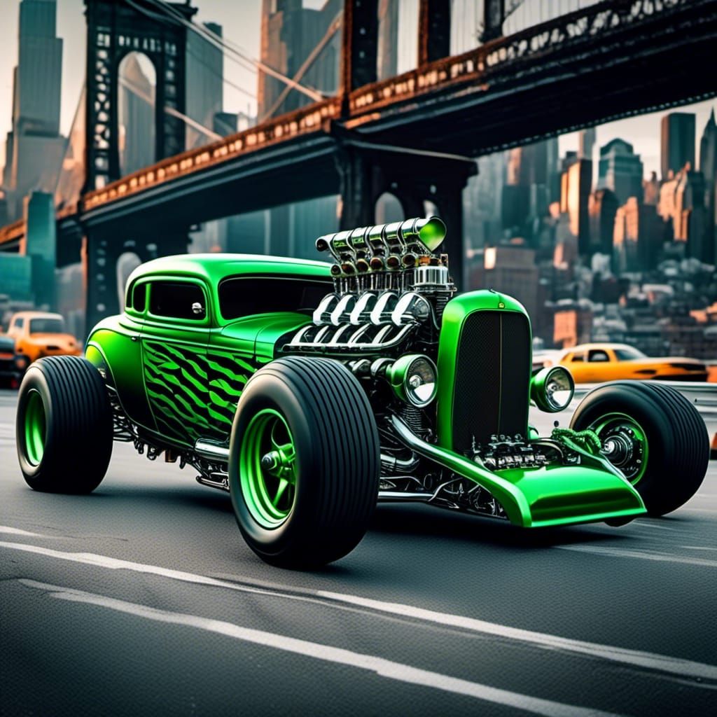 Green Monster Street Racing Car in New York