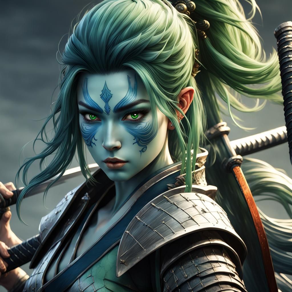 Female Triton Samurai in Shogun Armor