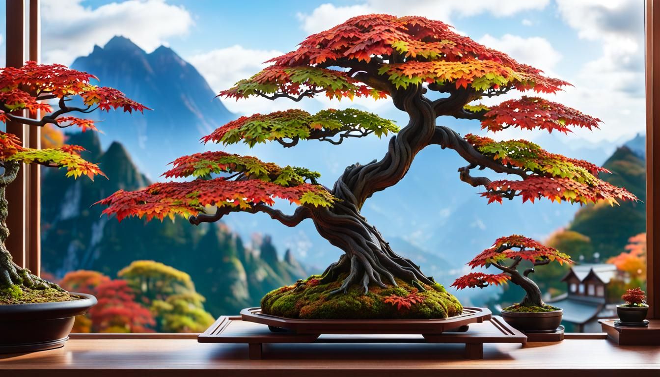 Intricate Bonsai Treehouse in Hyperrealistic Detail