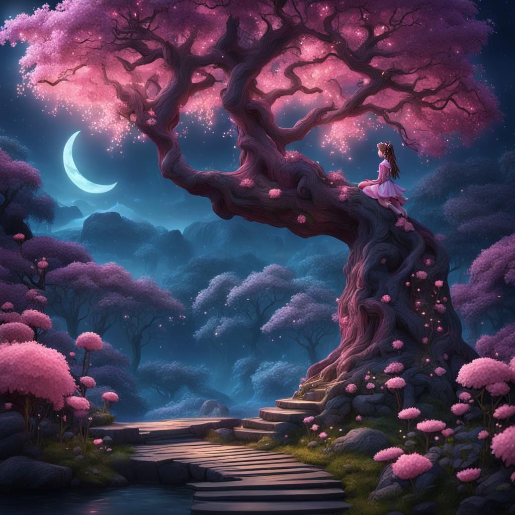 Enchanting Fairy in Moonlight Fantasy Art