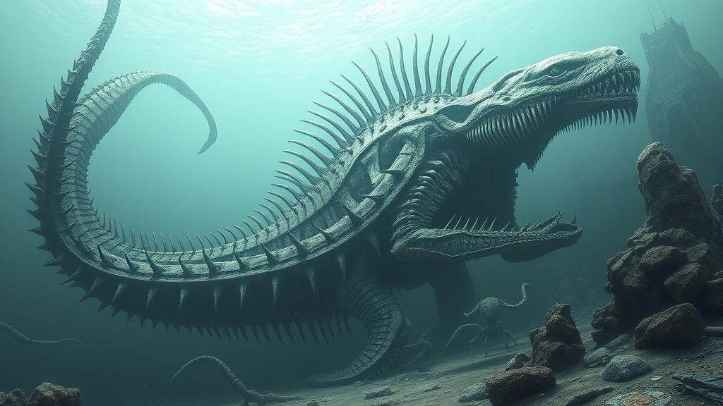 Corroded Biomechanical Leviathan Over Whalebone City