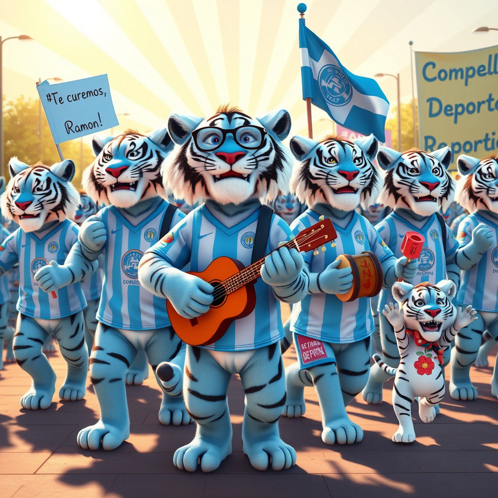 Anthropomorphic Tigers Parade in Celebration