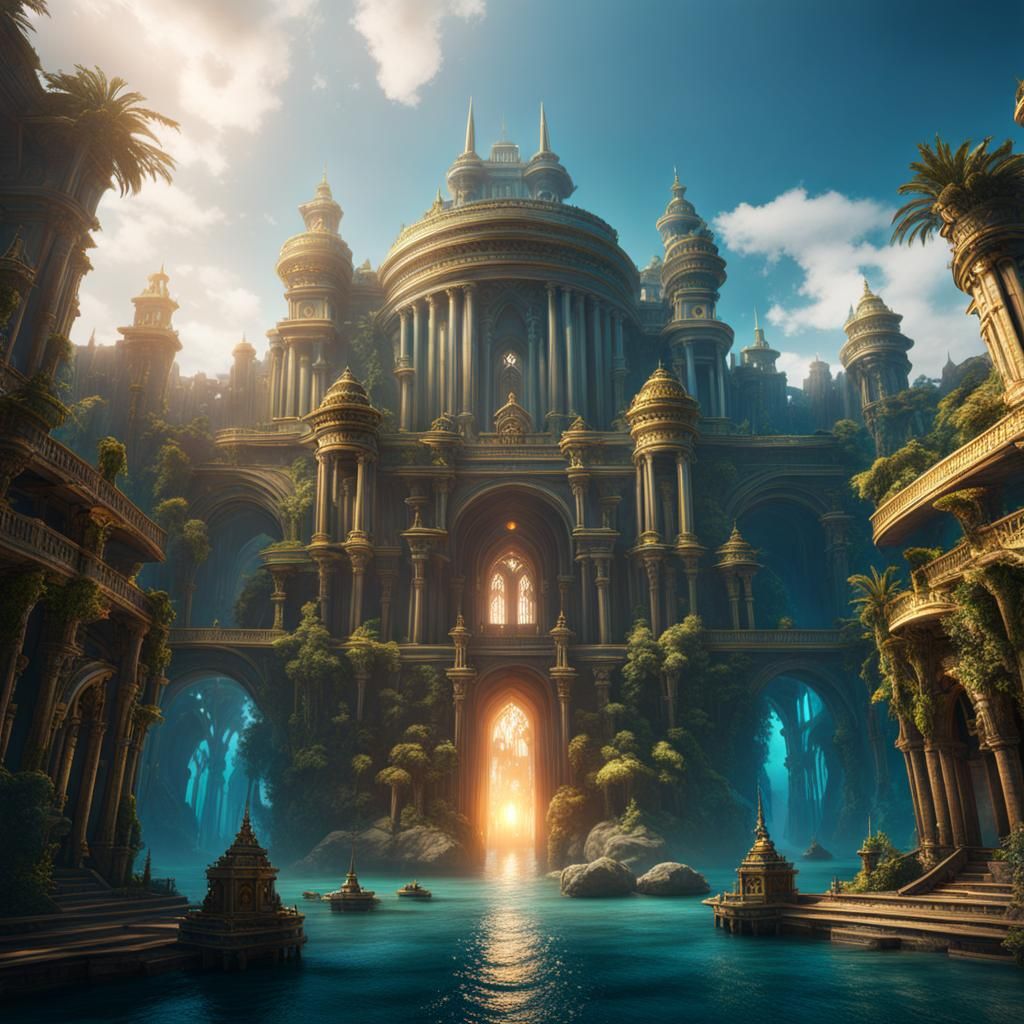 Detailed Matte Painting of Atlantis Palace