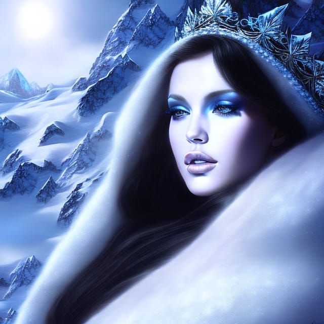 Mesmerizing Ice Queen Portrait in Dark Fantasy Style
