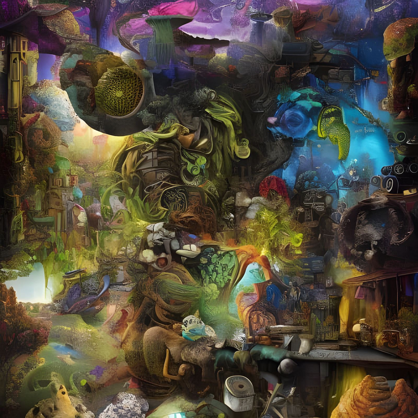 Futuristic Cityscape with Bizarre Creatures: Detailed 3D Ren...