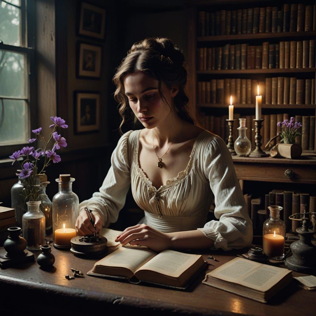 Surrealism in Vintage Medical Settings with Ethereal Woman