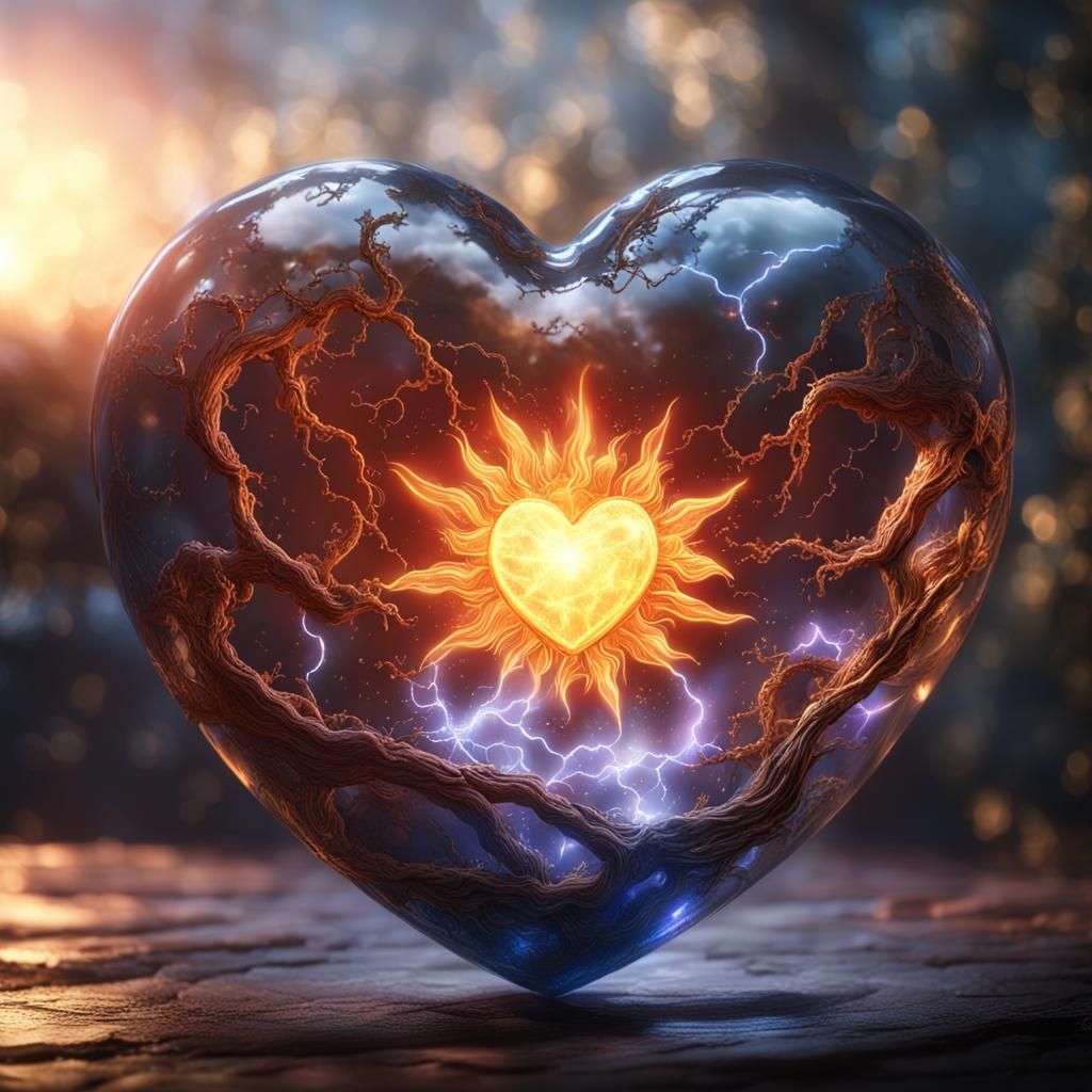 Glass Heart: Sunlight and Lightning in Detailed Painting