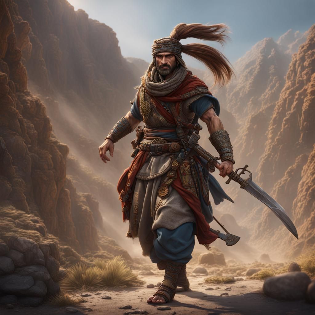 Pashtun Warrior in Detailed Matte Painting