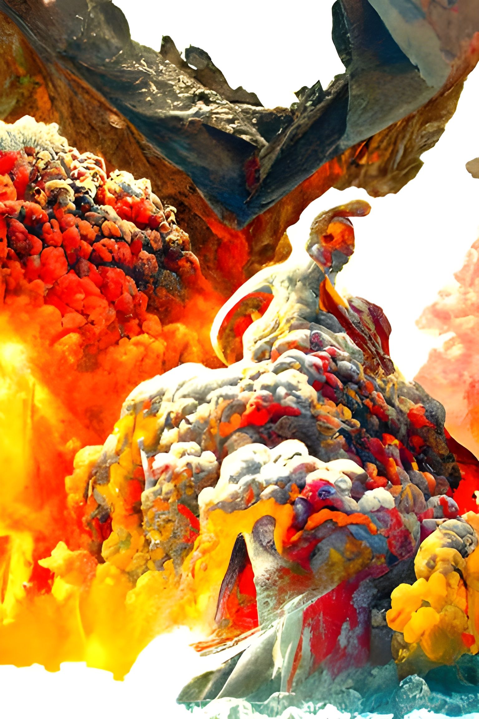 Titan's Birth: Volcanic Apotheosis in Digital Art
