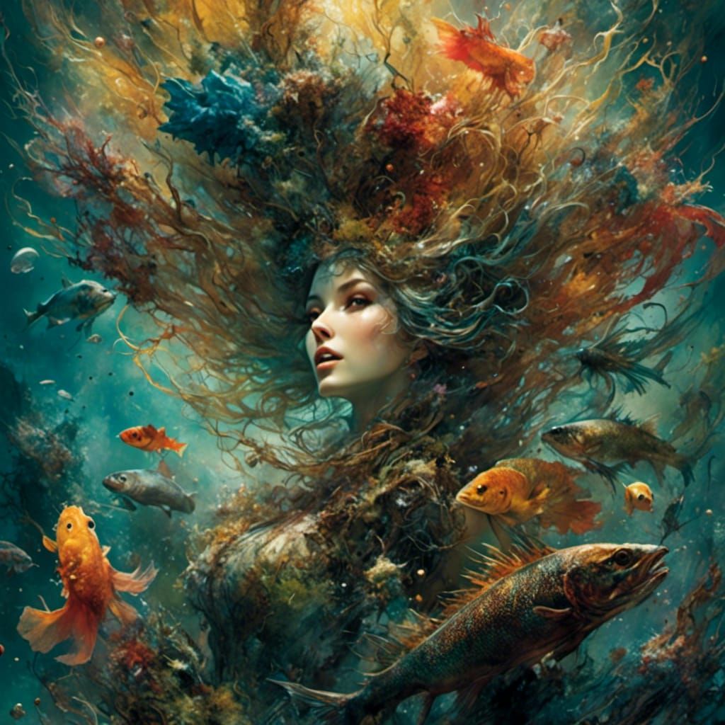 Vibrant Undersea Scene with Marine Life