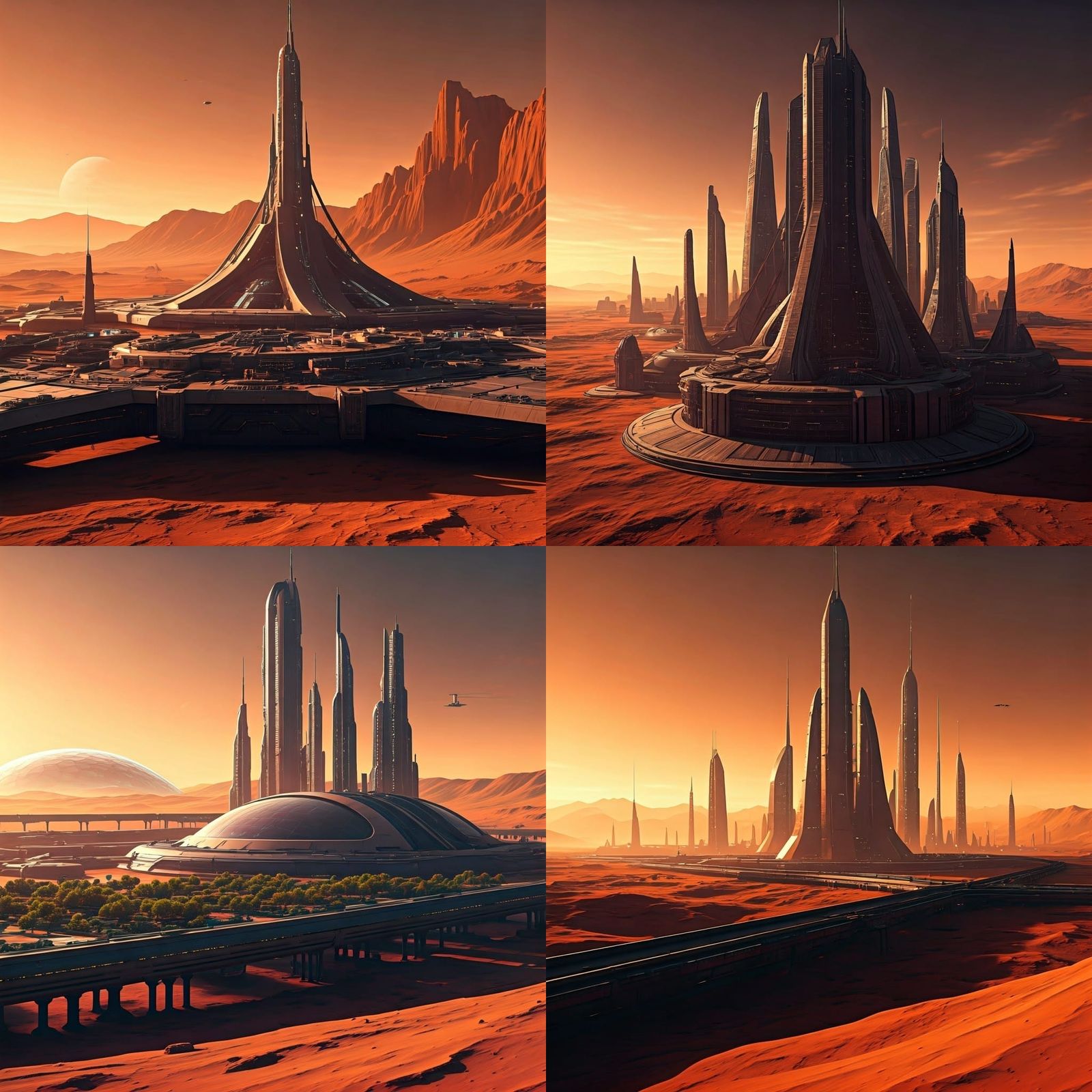A Futuristic Mars Cityscape Unfolds from a Distance