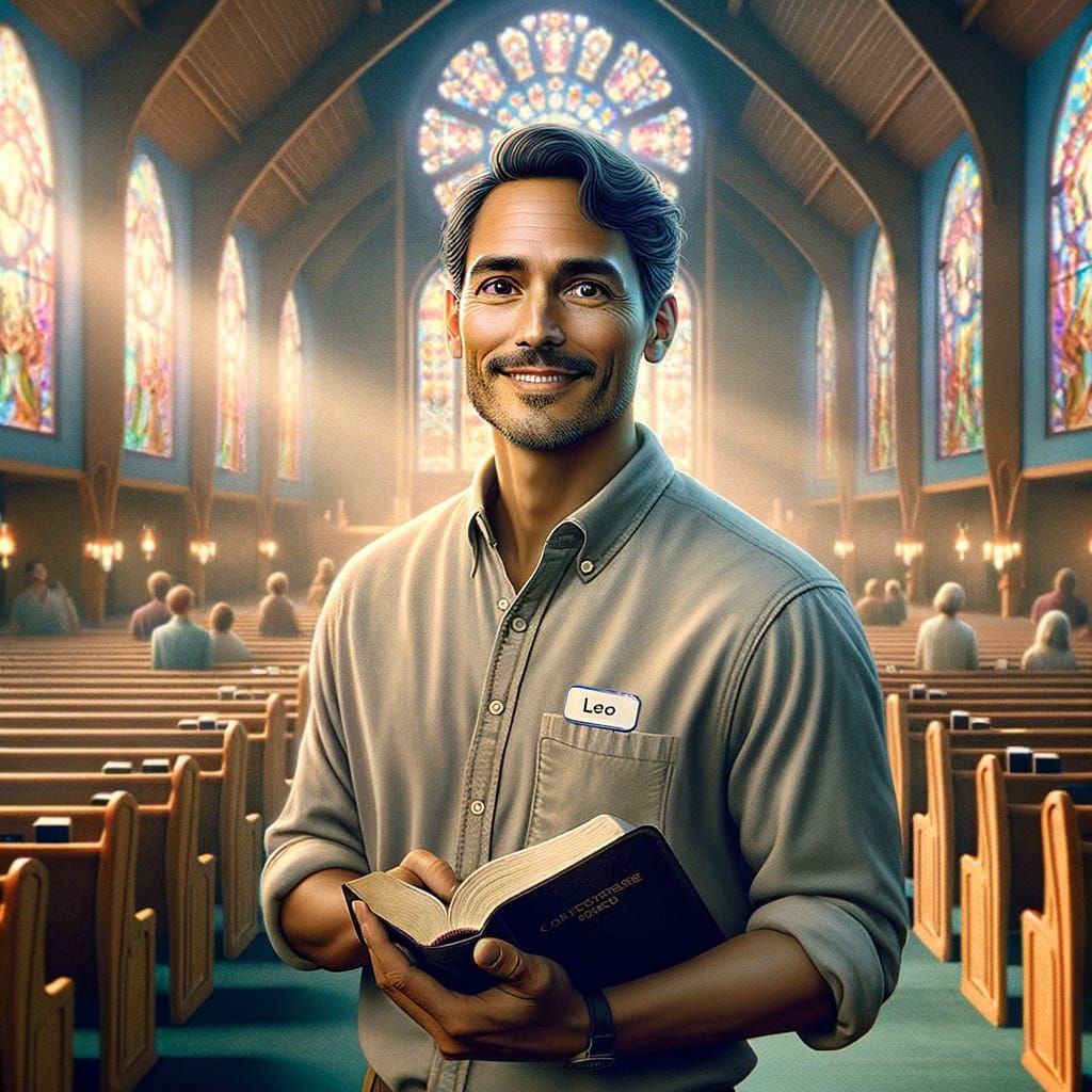 Devoted Church Volunteer in Serene Sanctuary