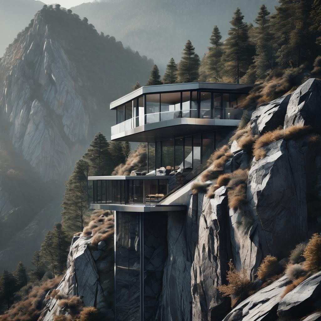 Sleek Mountain Retreat Architecture with Panoramic Views